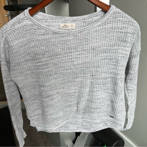 Hollister Sweater Mens Medium Gray Casual Pullover Waffle Knit - Picture 4 of 4